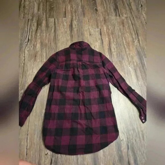 Divided Maroon and Black Plaid Shirt - Picture 4 of 4